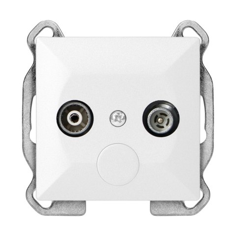 Gniazdo abonenckie "RTV" Pearl, 1,5dbt, GAP-P/K, biały