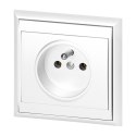 Gniazdo pojedyncze p/t 2P+Z Luna, 16A, 250V, PT-16L, biały