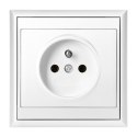 Gniazdo pojedyncze p/t 2P+Z Luna, 16A, 250V, PT-16L, biały