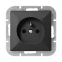 Gniazdo pojedyncze p/t 2P+Z Pearl, 16A, 250V, PT-16P, czarny