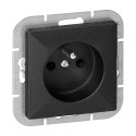 Gniazdo pojedyncze p/t 2P+Z Pearl, 16A, 250V, PT-16P, czarny