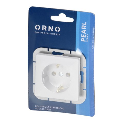 Gniazdo pojedyncze p/t 2P+Z Schuko Pearl, 16A, 250V, PT-17P, biały
