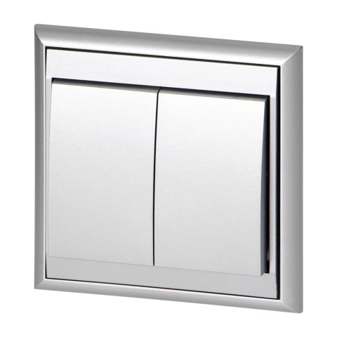Łącznik p/t świecznikowy Luna, 10A, 250V, WP-2L, srebrny