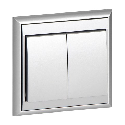 Łącznik p/t świecznikowy Luna, 10A, 250V, WP-2L, srebrny