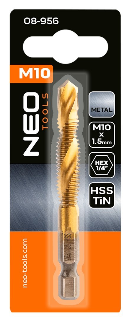 Wiertło gwintujące HSS TiN, M10 x 1.5 mm, Hex