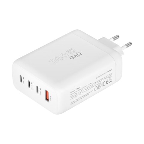 Ładowarka sieciowa Kruger&Matz 140 W GaN z funkcją Quick Charge i Power Delivery