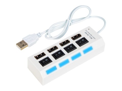 86-076# Rozgałęźnik usb wt.a-4xgn.a hub-07 biały