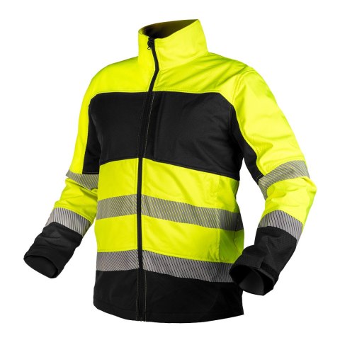 Kurtka robocza ostrzegawcza Softshell, żółto-czarna, rozmiar M