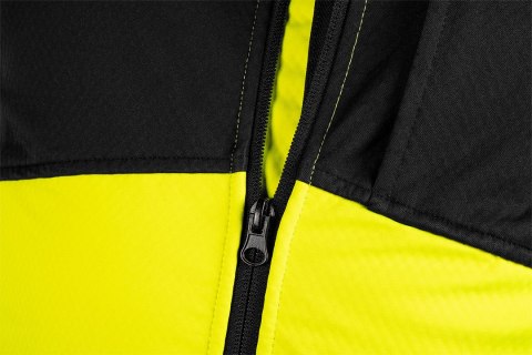 Kurtka robocza ostrzegawcza Softshell, żółto-czarna, rozmiar M