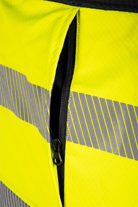 Kurtka robocza ostrzegawcza Softshell, żółto-czarna, rozmiar M