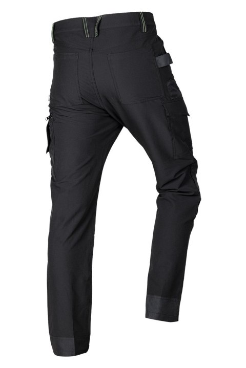 Spodnie robocze Mix&Match, 4 way stretch, czarno-zielone, rozmiar XS
