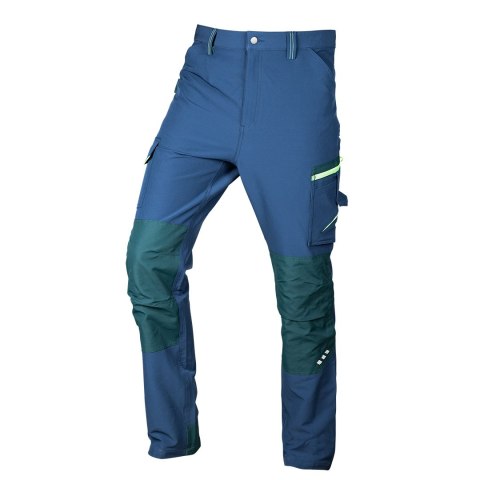 Spodnie robocze Mix&Match, 4 way stretch, granatowo-zielone, rozmiar L