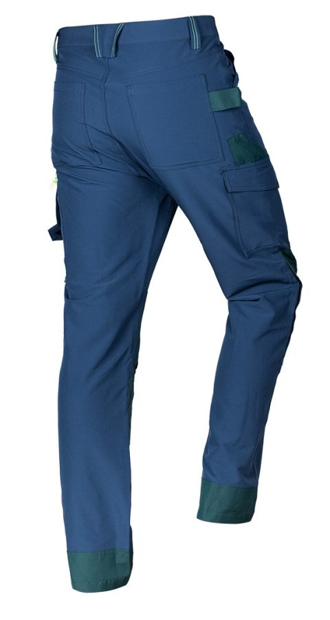 Spodnie robocze Mix&Match, 4 way stretch, granatowo-zielone, rozmiar L