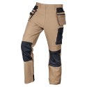 Spodnie robocze Mix&Match, 4 way stretch, z kaburami, Cordura, beżowo-czarne, rozmiar L