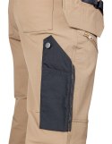 Spodnie robocze Mix&Match, 4 way stretch, z kaburami, Cordura, beżowo-czarne, rozmiar XXXL