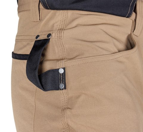 Spodnie robocze Mix&Match, 4 way stretch, z kaburami, Cordura, beżowo-czarne, rozmiar M