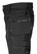 Spodnie robocze Mix&Match, 4 way stretch, z kaburami, Cordura, czarne, rozmiar L