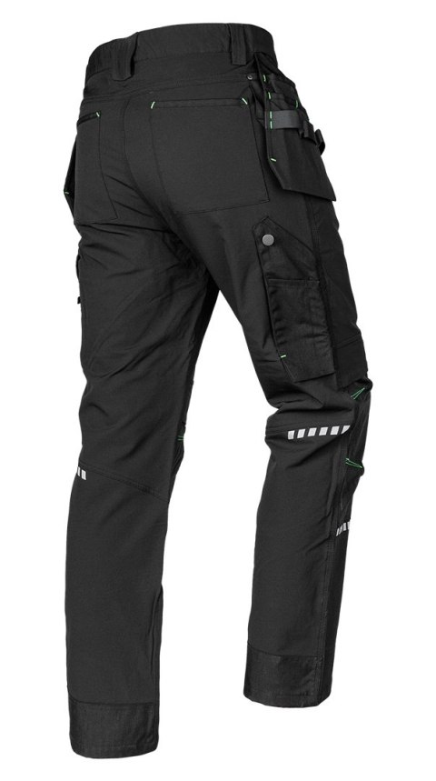 Spodnie robocze Mix&Match, 4 way stretch, z kaburami, Cordura, czarne, rozmiar XXL