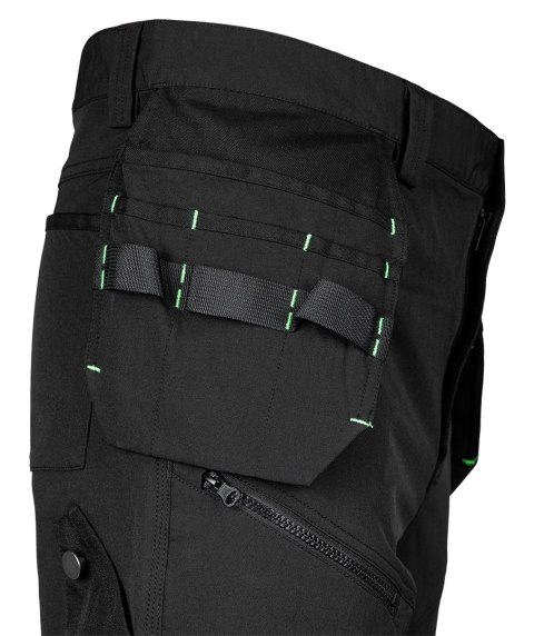 Spodnie robocze Mix&Match, 4 way stretch, z kaburami, Cordura, czarne, rozmiar XXL