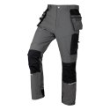 Spodnie robocze Mix&Match, 4 way stretch, z kaburami, Cordura, szaro-czarne, rozmiar XL