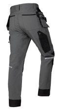 Spodnie robocze Mix&Match, 4 way stretch, z kaburami, Cordura, szaro-czarne, rozmiar XL