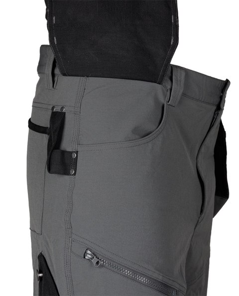 Spodnie robocze Mix&Match, 4 way stretch, z kaburami, Cordura, szaro-czarne, rozmiar XL