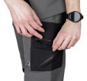 Spodnie robocze Mix&Match, 4 way stretch, z kaburami, Cordura, szaro-czarne, rozmiar XXL