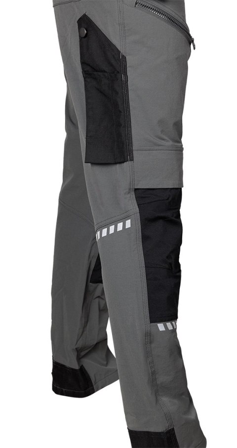 Spodnie robocze Mix&Match, 4 way stretch, z kaburami, Cordura, szaro-czarne, rozmiar M