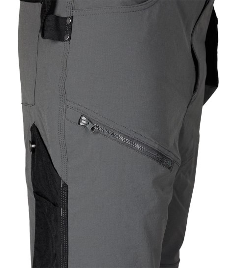 Spodnie robocze Mix&Match, 4 way stretch, z kaburami, Cordura, szaro-czarne, rozmiar XS