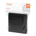 Łącznik p/t schodowy Malta, 10A, 250V, WP-5M, czarny mat
