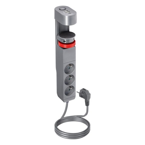 Przedłużacz biurkowy 3-krotny 2P+Z, 1,5M H05VV-F 3x1,5mm?, 2xUSB+1 typu C