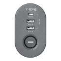 Przedłużacz biurkowy 3-krotny 2P+Z, 1,5M H05VV-F 3x1,5mm?, 2xUSB+1 typu C