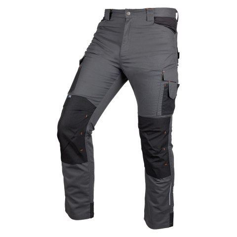 Spodnie robocze Mix&Match, Canvas, wzmocnienia z Cordury, szaro-czarne, rozmiar L