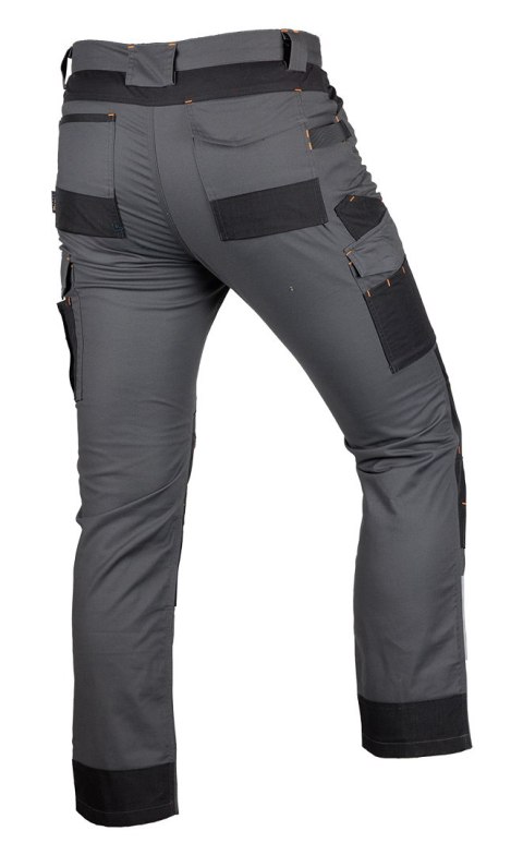 Spodnie robocze Mix&Match, Canvas, wzmocnienia z Cordury, szaro-czarne, rozmiar XXXL