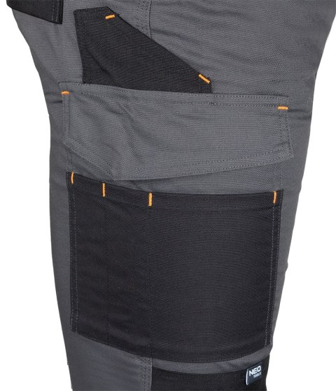 Spodnie robocze Mix&Match, Canvas, wzmocnienia z Cordury, szaro-czarne, rozmiar S