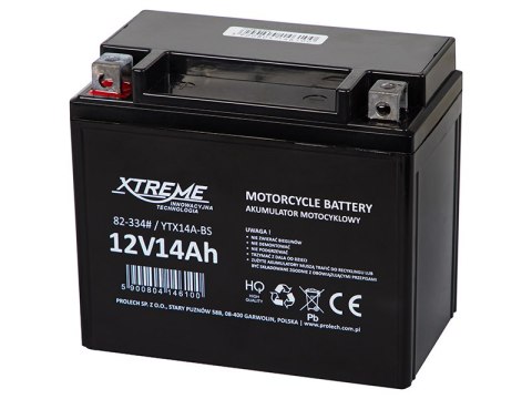 82-334# Akumulator motocyklowy 12v 14ah xtreme lewy+