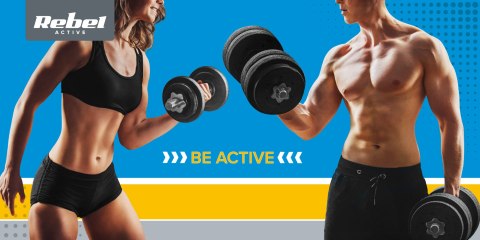 Obciążenie żeliwne olimpijskie zestaw 2x15kg, otwór 51mm, talerz z uchwytami, REBEL ACTIVE