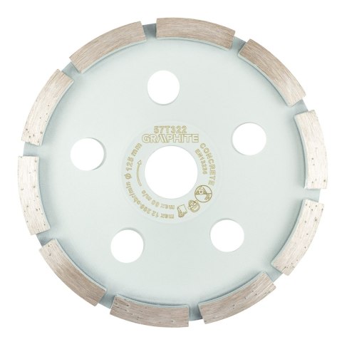 Tarcza diamentowa szlifierska, 1 segment, 125 x 22.2 mm, na sucho