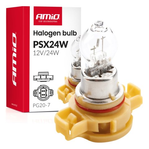 Żarówka halogenowa psx24w pg20-7 12v 24w amio-04411