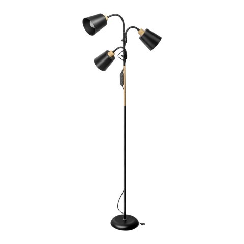 GRACE 3P, potrójna lampa podłogowa, 3xE27, max. 3x18W, 192 cm, czarna