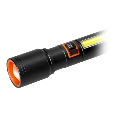 Latarka LED, 270/105lm, 1200mAh, przecinak do pasów, młotek bezpieczeństwa