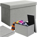 Pufa materiałowa szara 60x30x30 cm Ruhhy 25996