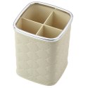 Organizer Pojemnik Na Pędzle Cztery Przegrody Biały 12 x 9,5cm