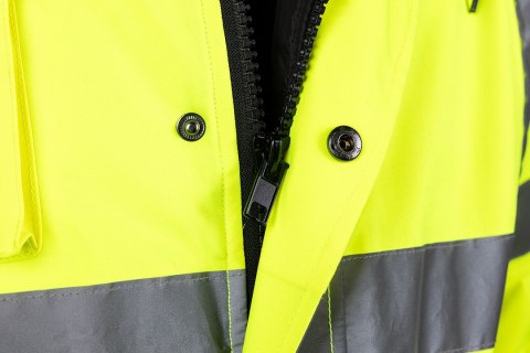 Kurtka robocza ostrzegawcza, lekko ocieplana, bomberka, żółta, rozmiar L