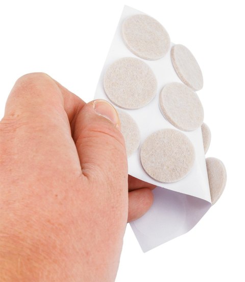 Podkładki filcowe okrągłe samoprzylepne, jasnobrązowe 28 mm, 12 szt.