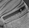 Spodnie robocze DENIM, wzmocnienia Cordura, odpinane kieszenie kaburowe, szare, rozmiar L