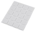 Podkładki filcowe samoprzylepne, białe 20x20 mm, 20 szt.