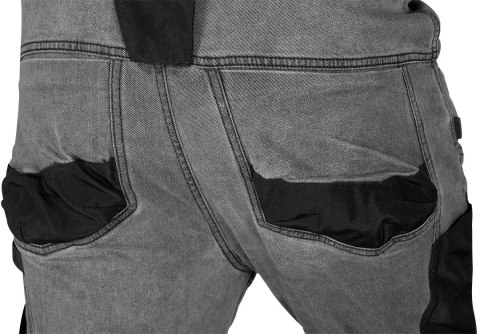 Spodnie robocze DENIM, wzmocnienia Oxford, szare, rozmiar L