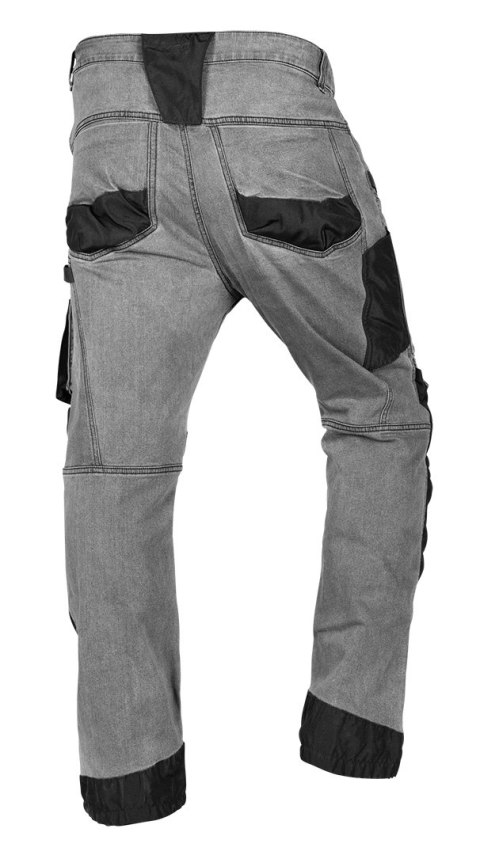 Spodnie robocze DENIM, wzmocnienia Oxford, szare, rozmiar L