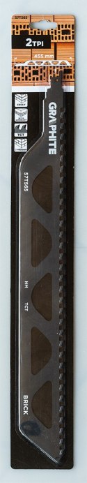 Brzeszczot do piły szablastej, HM, 455 x 50 x 1.5 mm, 2 TPI